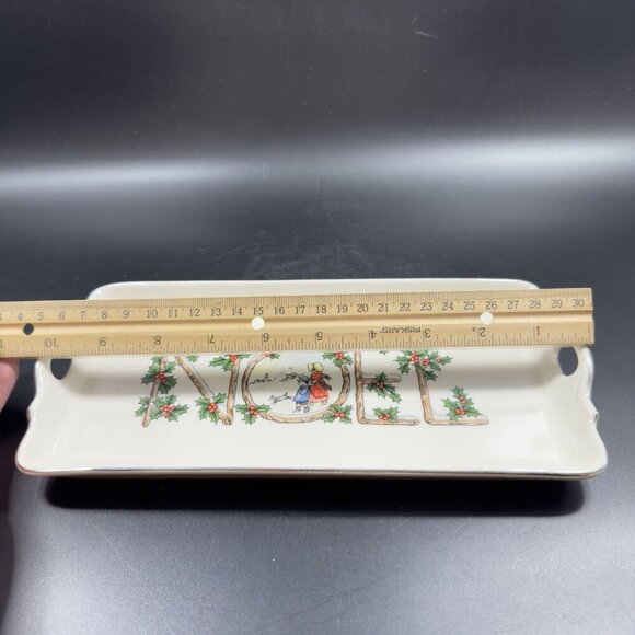 Pickard China Ivory Hand Decorated NOEL Tray USA Porcelain Ceramic Holiday VTG - Picture 6 of 14